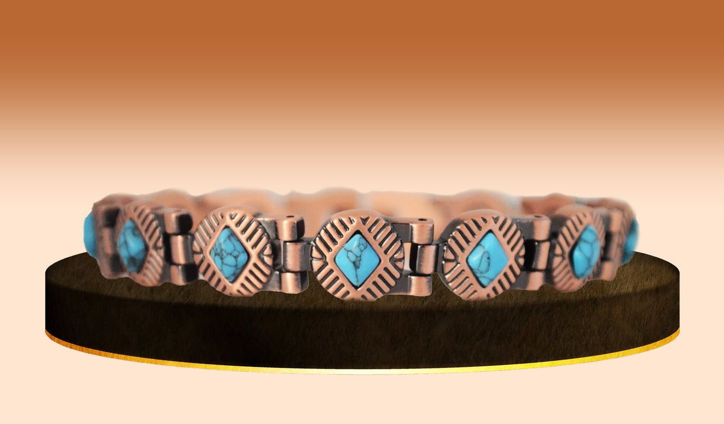 Unisex Copper Blue Marble Bracelet - THE AZURE