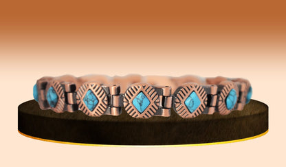 Unisex Copper Blue Marble Bracelet - THE AZURE