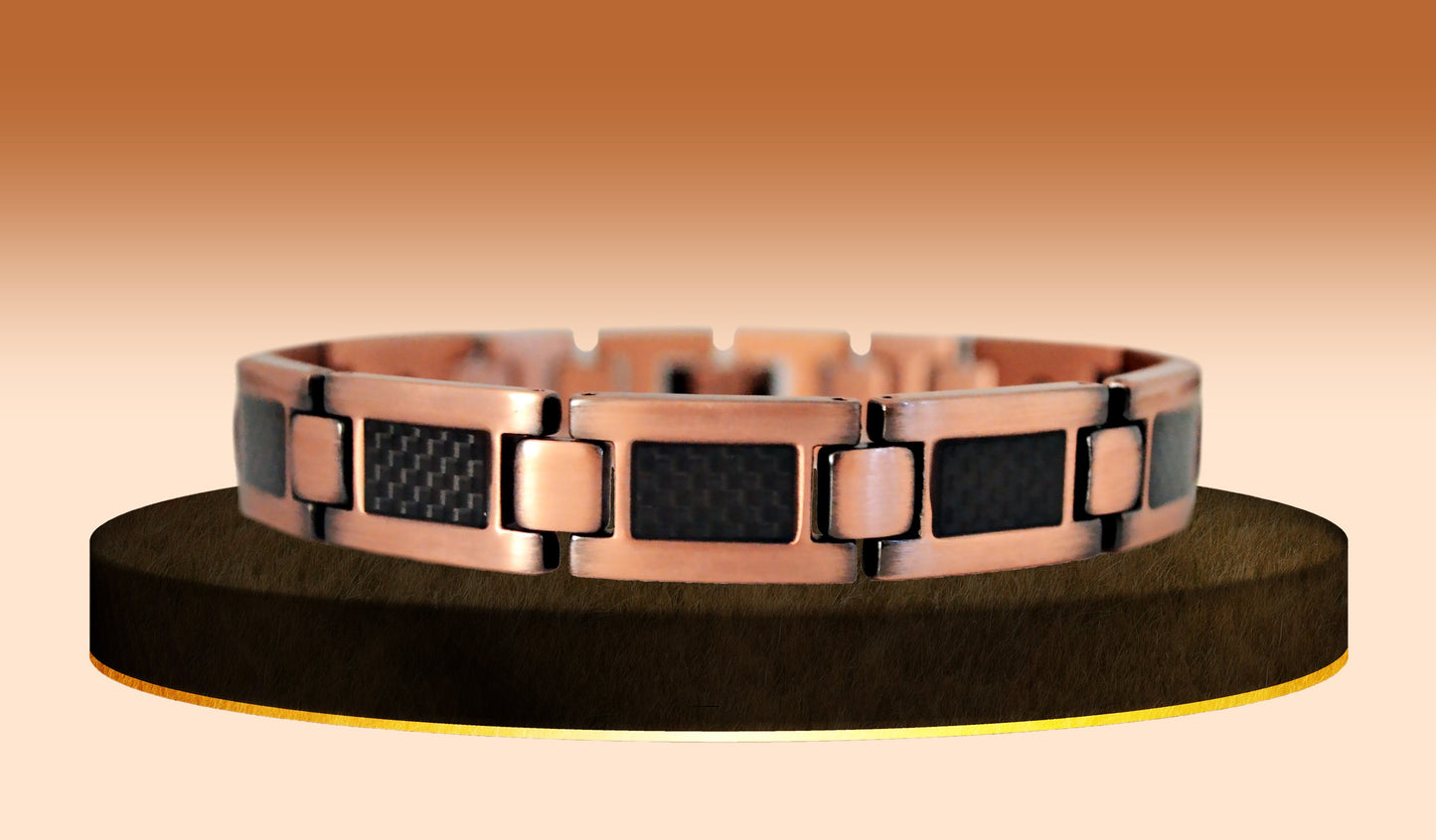 Unisex Copper Carbon Black Bracelet - THE NOIRIFY